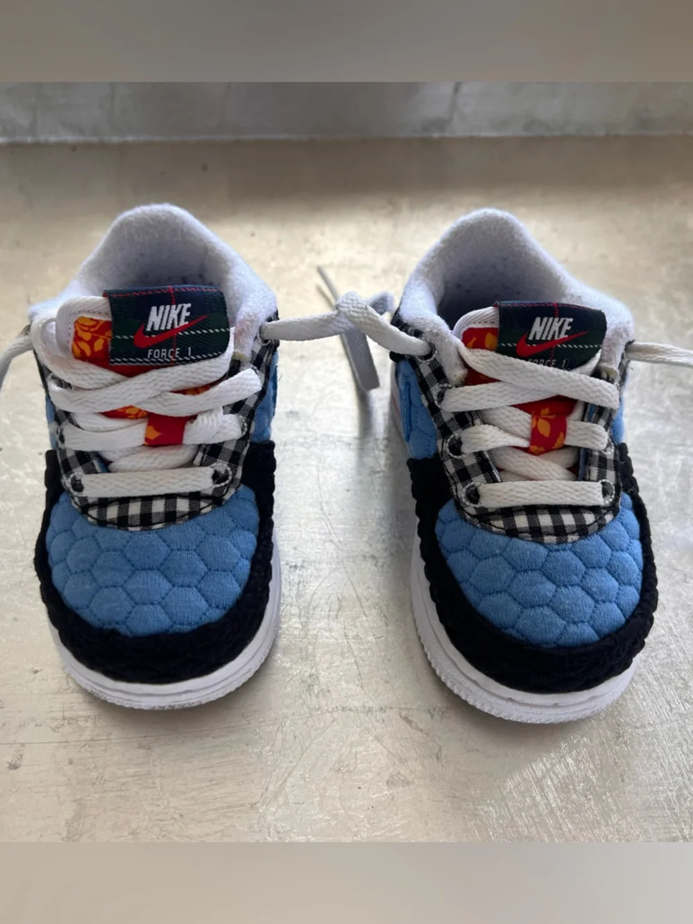 Nike Kids Force 1 Varsity Quilted Sneakers with White Laces